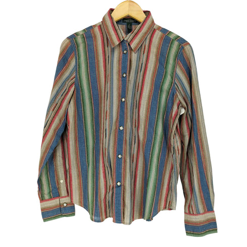 ポロジーンズカンパニーラルフローレン POLO JEANS COMPANY RALPH LAUREN コットンストライプL/S シャツ メンズ JPN:M