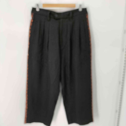 サイトバイヨウジヤマモト syte by Yohji Yamamoto 22AW FLANNEL + ECUADORIAN WOVEN BRAID SIDE-SWITCHING PANTS メンズ JPN:2