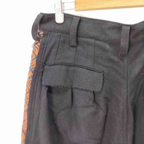 サイトバイヨウジヤマモト syte by Yohji Yamamoto 22AW FLANNEL + ECUADORIAN WOVEN BRAID SIDE-SWITCHING PANTS メンズ JPN:2