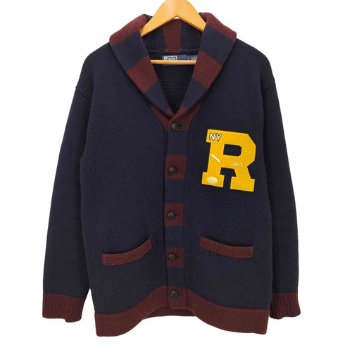 ポロバイラルフローレン Polo by RALPH LAUREN ウールブレンドレターマンカーディガン メンズ M