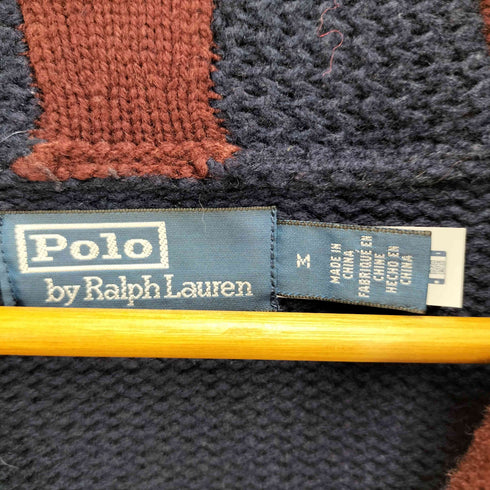 ポロバイラルフローレン Polo by RALPH LAUREN ウールブレンドレターマンカーディガン メンズ M