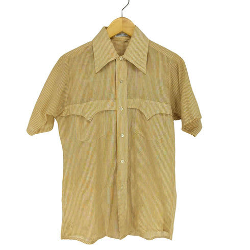 パーマネントプレス Permanent Press 70s ストライプS/S シャツ メンズ 14 1/2