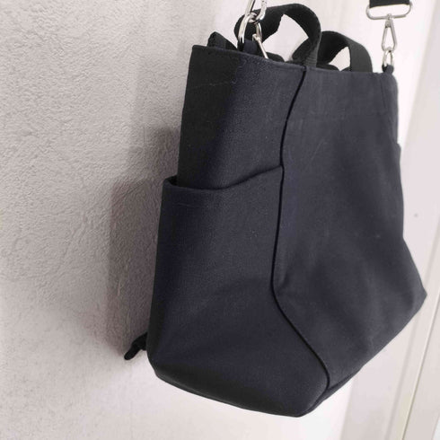 ミルクフェド MILKFED. 2WAY ロゴ刺繍フリルキャンバストートバッグ レディース
