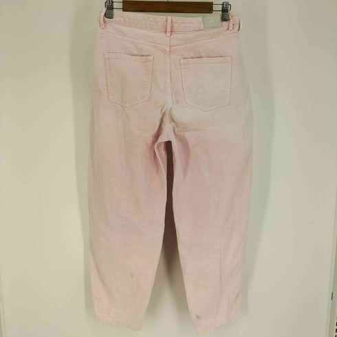 ザラ ZARA 製品染 ジップフライ ワイド テーパード デニム パンツ レディース EUR:38