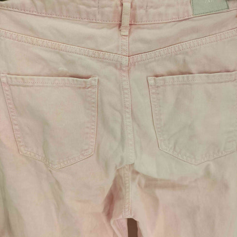 ザラ ZARA 製品染 ジップフライ ワイド テーパード デニム パンツ レディース EUR:38