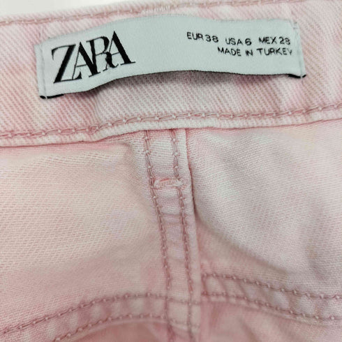 ザラ ZARA 製品染 ジップフライ ワイド テーパード デニム パンツ レディース EUR:38
