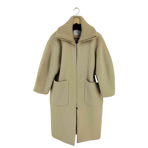 クラネ CLANE 23AW RIB COLLAR WOOL LONG COAT エリリブニットシングルコート レディース JPN:0