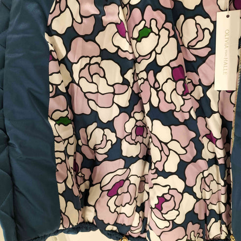 OLIVIA VON HALLE Quilted silk-satin hooded jacket レディース