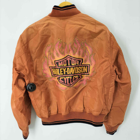 ハーレーダビッドソン HARLEY-DAVIDSON 90-00S ファイヤーパターンデザインブルゾン メンズ import:M