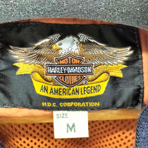 ハーレーダビッドソン HARLEY-DAVIDSON 90-00S ファイヤーパターンデザインブルゾン メンズ import:M