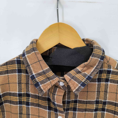 プニュズ PUNYUS L/S カットオフ加工 チェックネルシャツ メンズ
