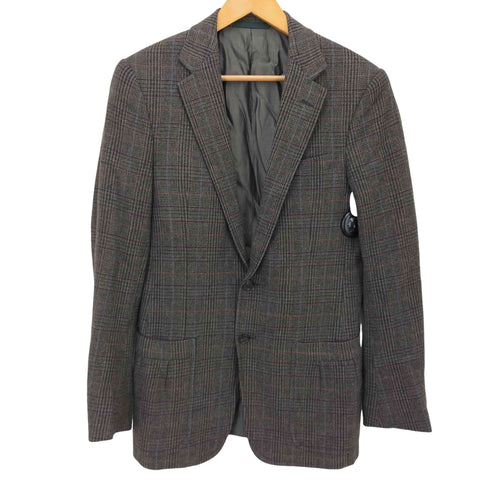 ラルフローレンパープルレーベル RALPH LAUREN PURPLE LABEL イタリア製 アンゴラ混 2Bグレンチェックテーラードジャケット メンズ 38R