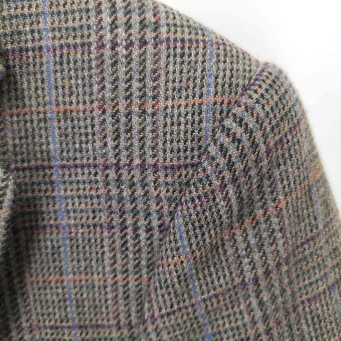 ラルフローレンパープルレーベル RALPH LAUREN PURPLE LABEL イタリア製 アンゴラ混 2Bグレンチェックテーラードジャケット メンズ 38R