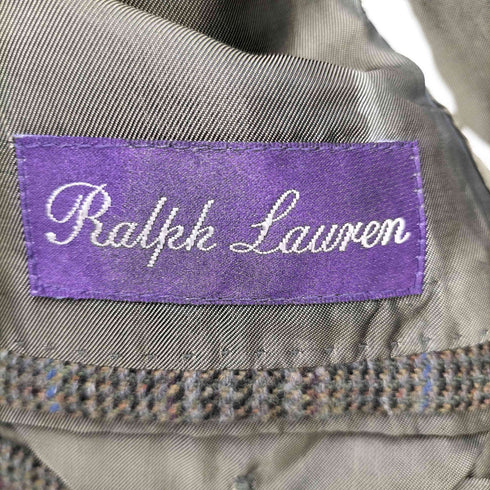 ラルフローレンパープルレーベル RALPH LAUREN PURPLE LABEL イタリア製 アンゴラ混 2Bグレンチェックテーラードジャケット メンズ 38R