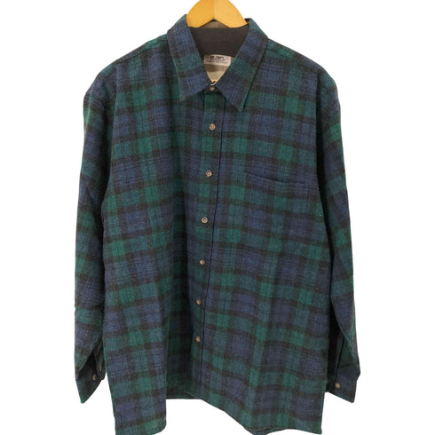 MR.CHIPS L/S ウール混アクリルチェックシャツ メンズ