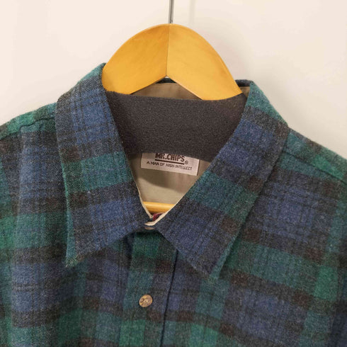 MR.CHIPS L/S ウール混アクリルチェックシャツ メンズ