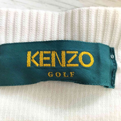 ケンゾーゴルフ KENZO GOLF ロゴ刺繍 クルーネック コットンニット メンズ JPN:4