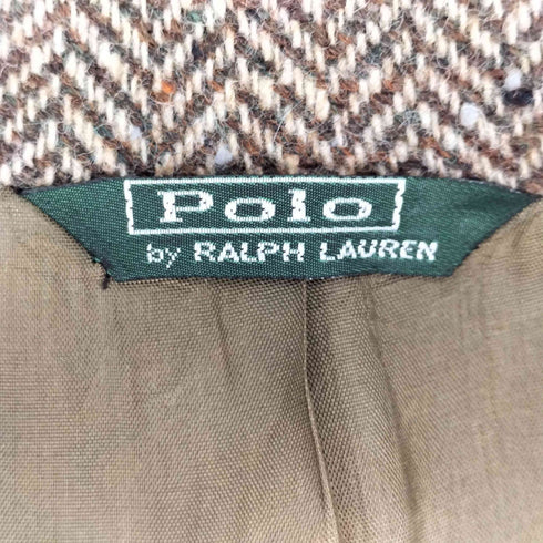 ポロバイラルフローレン Polo by RALPH LAUREN 80s-90s 緑タグ 三角タグ 2B ヘリンボーン ウールテーラードジャケット メンズ 20