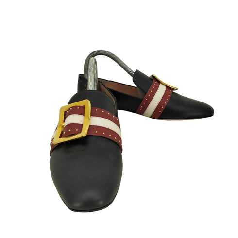 バリー BALLY JANELLE TRUNK バックルスタッズローファー スリッポン レディース 38 1/2