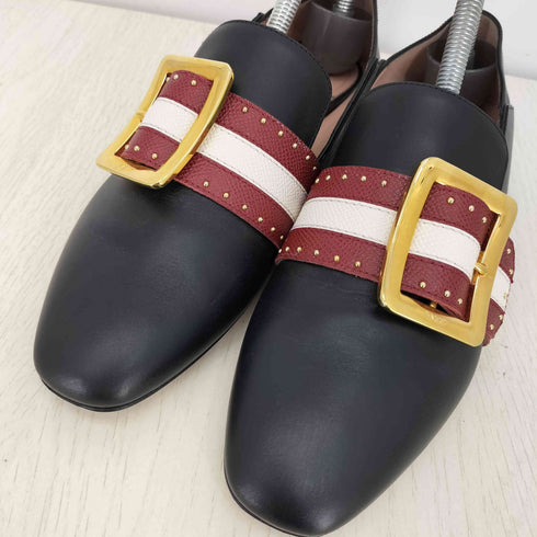バリー BALLY JANELLE TRUNK バックルスタッズローファー スリッポン レディース 38 1/2