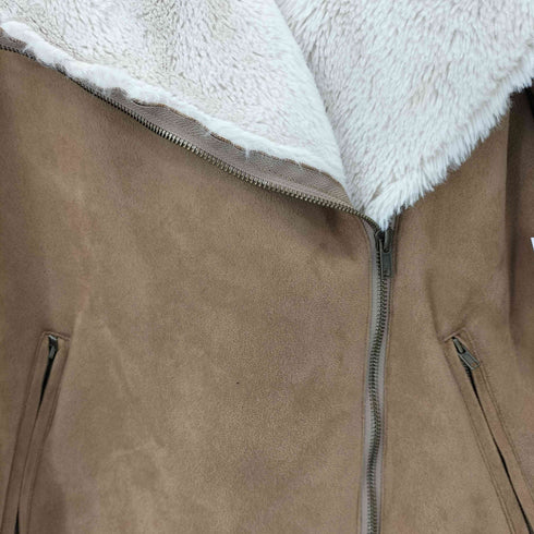 ワンウェイ one way フェイクムートン ライダースジャケット レディース JPN:M