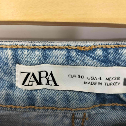 ザラ ZARA ジップフライ ストレート デニム パンツ レディース EUR:36