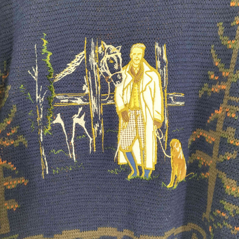 ADAX フロント刺繍クルーネックニット メンズ JPN:M