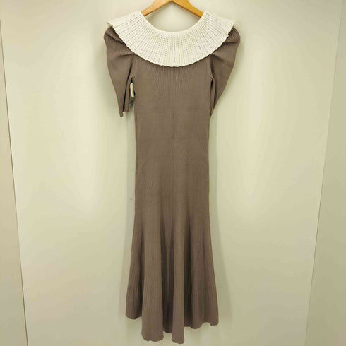 リリーブラウン Lily Brown アイレットカラーリブニットワンピース レディース ONE SIZE