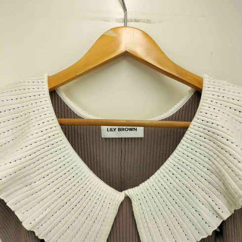 リリーブラウン Lily Brown アイレットカラーリブニットワンピース レディース ONE SIZE