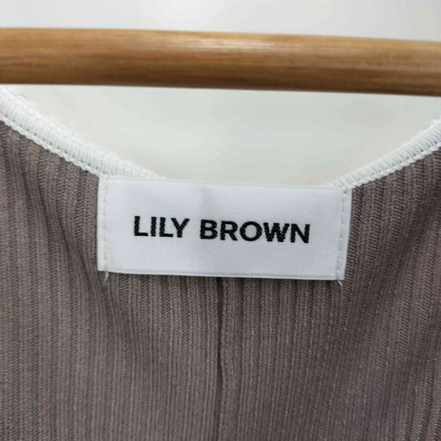 リリーブラウン Lily Brown アイレットカラーリブニットワンピース レディース ONE SIZE