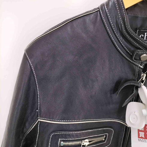 CHIC LEATHER スタンドネックラムレザージャケット メンズ 100