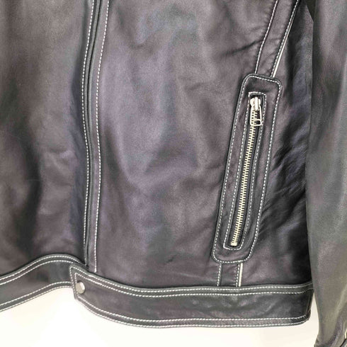 CHIC LEATHER スタンドネックラムレザージャケット メンズ 100
