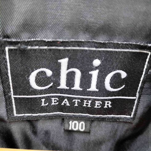 CHIC LEATHER スタンドネックラムレザージャケット メンズ 100