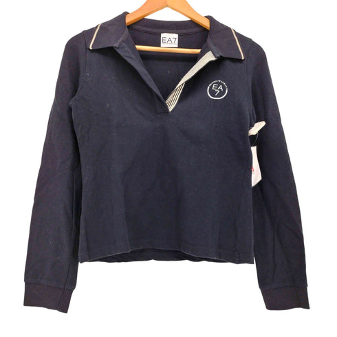 エンポリオアルマーニイーエーセブン EMPORIO ARMANI EA7 開襟 クロップド ニット レディース import:M