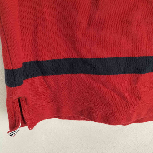 トミーヒルフィガー TOMMY HILFIGER ワンポイント刺繍 ボーダー柄 半袖ポロシャツ メンズ xxl