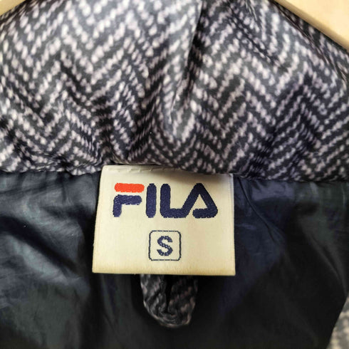 フィラ FILA ロゴ刺繍 ヘリンボーンパターン ダウンミドルコート レディース import:S