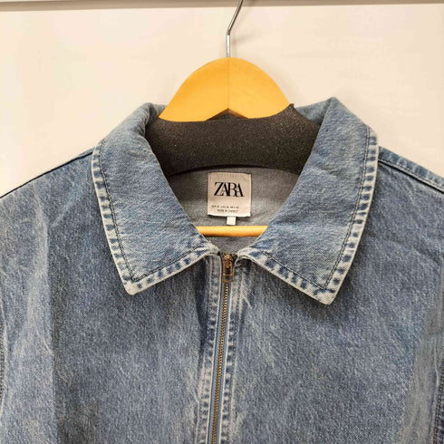 ザラ ZARA スタンドカラージップアップデニムシャツ メンズ JPN:M