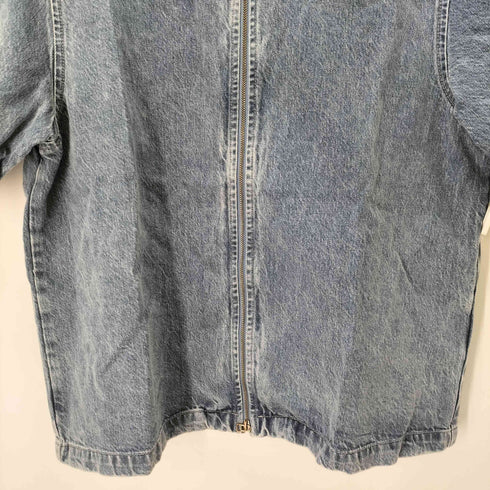 ザラ ZARA スタンドカラージップアップデニムシャツ メンズ JPN:M