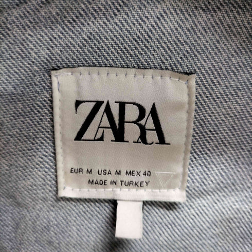 ザラ ZARA スタンドカラージップアップデニムシャツ メンズ JPN:M