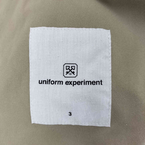 ユニフォームエクスペリメント uniform experiment 背抜き ショートステンカラーコート メンズ JPN:3