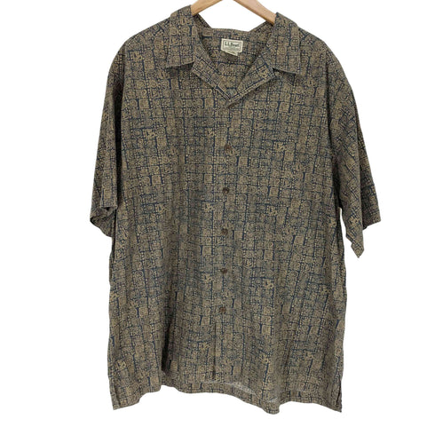 エルエルビーン L.L.Bean QUALITY GUARANTEED 総柄 S/S シャツ メンズ import:XL