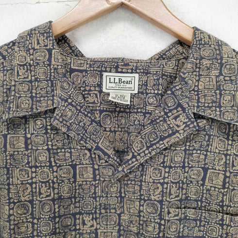 エルエルビーン L.L.Bean QUALITY GUARANTEED 総柄 S/S シャツ メンズ import:XL