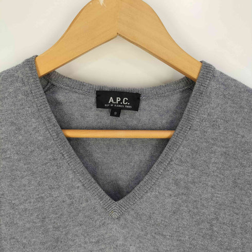 アーペーセー A.P.C. フランス製 カシミヤ混 Vネック コットンニット メンズ import:S