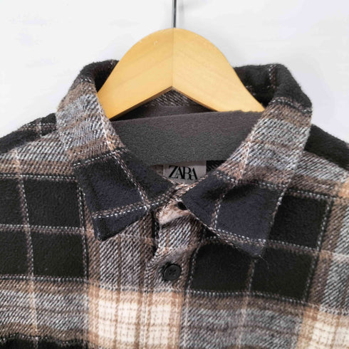 ザラ ZARA チェック長袖ネルシャツ メンズ JPN:M