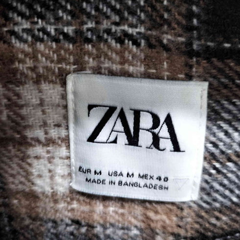 ザラ ZARA チェック長袖ネルシャツ メンズ JPN:M
