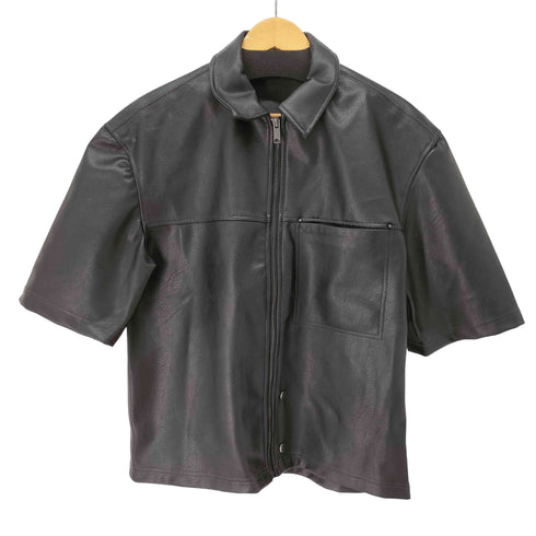 ザラ ZARA S/S フェイクレザージップシャツ メンズ import:S