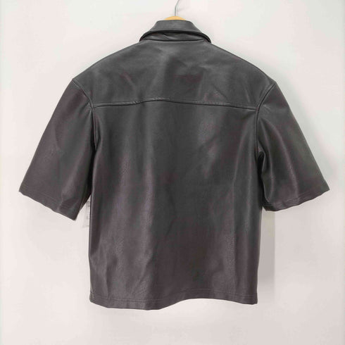 ザラ ZARA S/S フェイクレザージップシャツ メンズ import:S