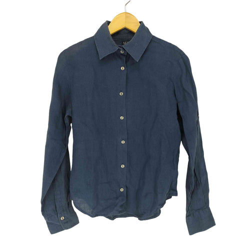 アルマーニジーンズ ARMANI JEANS リネン レギュラーカラー 長袖シャツ メンズ 42