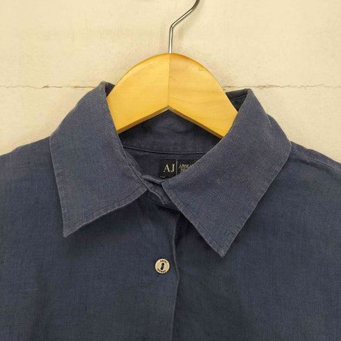 アルマーニジーンズ ARMANI JEANS リネン レギュラーカラー 長袖シャツ メンズ 42