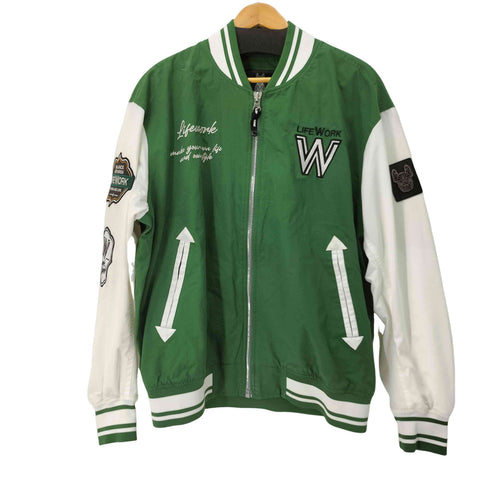 LIFE WORK ワッペンデザインスタジャン メンズ import:M